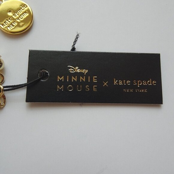 New Disney x Kate Spade Minnie Mouse Necklace Pendant Goldtone With Dust Bag - Picture 11 of 12
